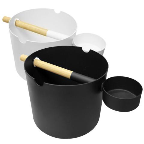 KOLO Bucket+Ladle Sauna Bucket+Ladle Set, Bamboo/Aluminum, 1Gal