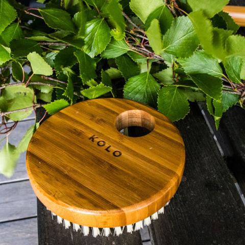 Kolo Bath Brush Bambu Sauna Bath Brush, Natural Bamboo, No Handle