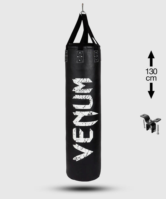 Venum Challenger Heavy Bag + Ceiling Hook - Black/white - Filled