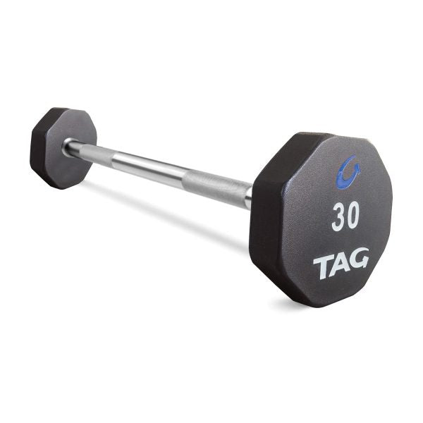 8-Sided Virgin Rubber Fixed Barbell With Straight Bar