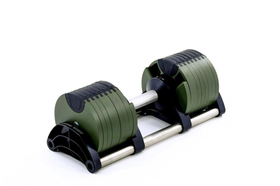 Nuobell Adjustable Dumbbell 5-50 Lb Green (Pair)