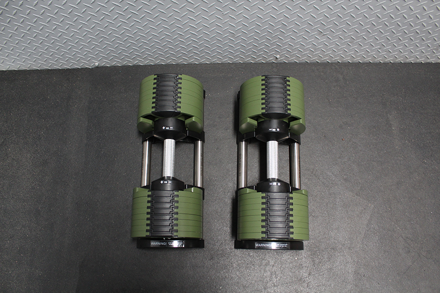 Nuobell Adjustable Dumbbell 5-50 Lb Green (Pair)