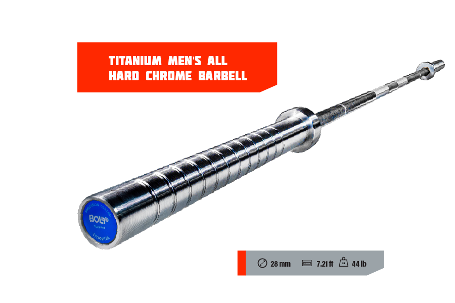 Titanium Men's All Hard Chrome Barbell