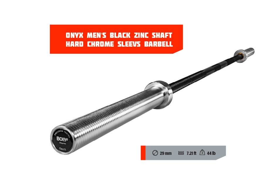 Onyx Men's Black Zinc Shaft Hard Chrome Sleevs Barbell