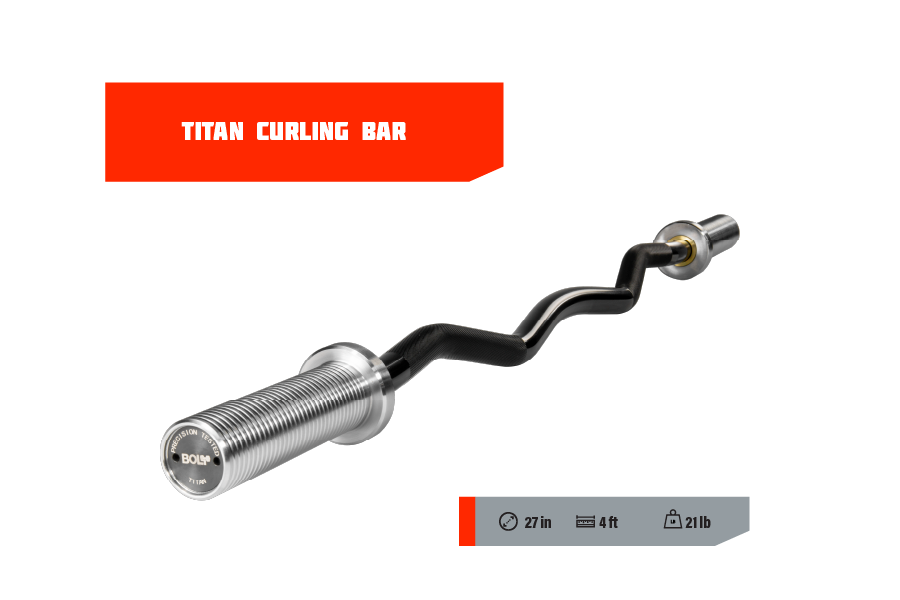 Titan Curling Bar Black Zinc Shaft Hard Chrome Sleeve