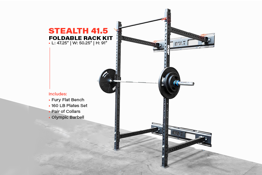 #4 Lightning Series 41.5 Stealth Wall Mounted Collapsible Home Gym Package