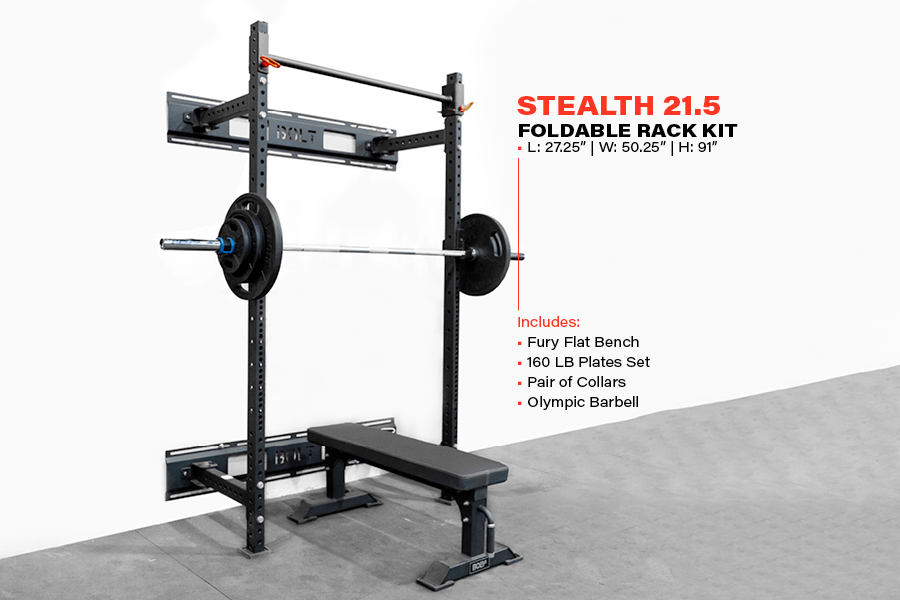 #3 Lightning Series 21.5 Stealth Wall Mounted Collapsible Home Gym Package