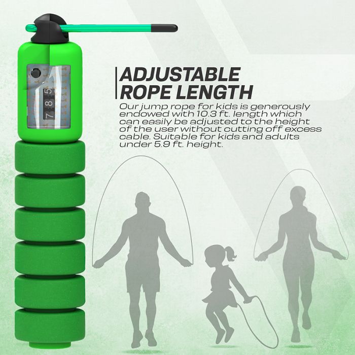 Kids 10.3Ft Adjustable Jump Rope w/ Counter — My Home Gym